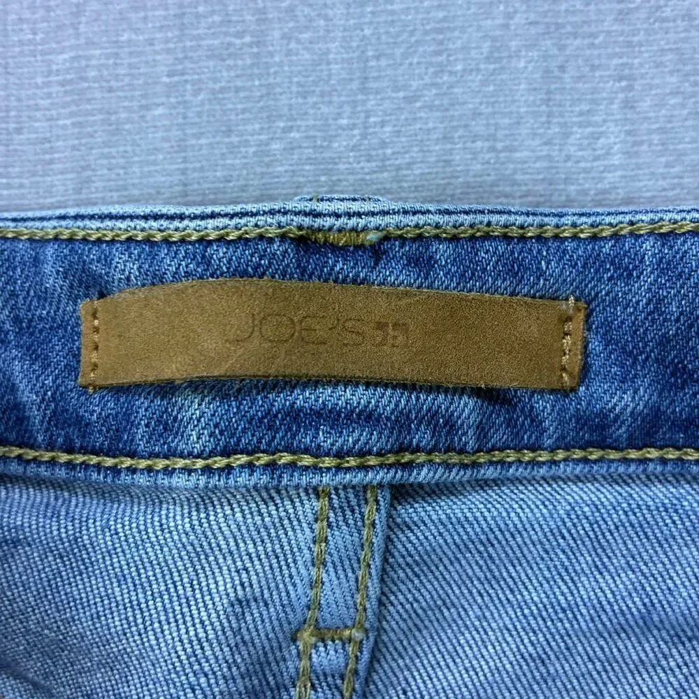 Joe's Jeans Womens 23 The Icon Skinny Ankle Mid Rise Stretch Raw Hem Denim Blue